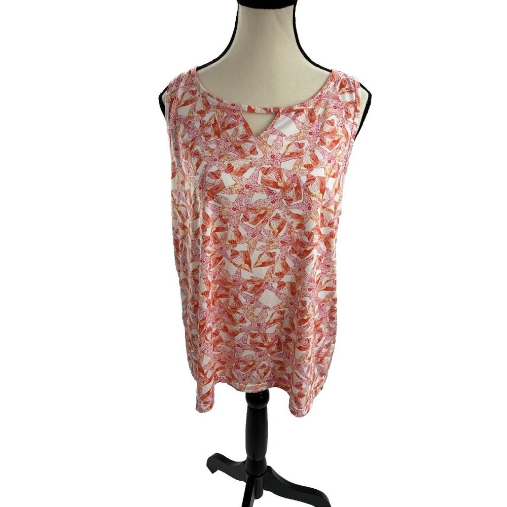 Reel Legends Womens Size L Pink Orange Sleeveless Tank Top Outdoor Fishing